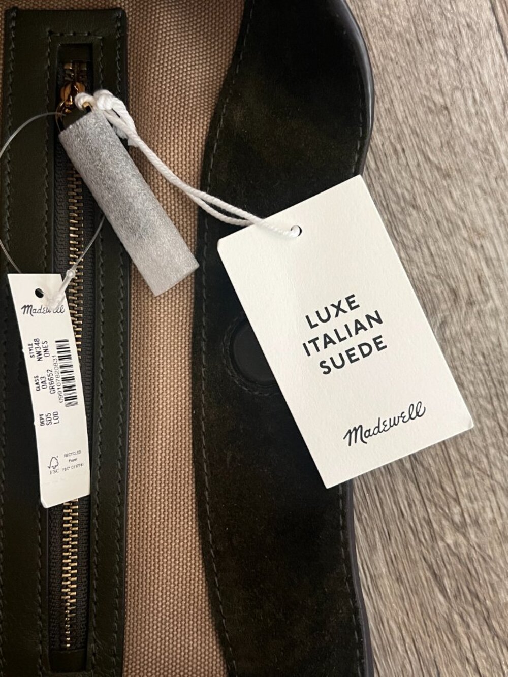 Madewell Mylie Suede Shoulder Hobo Bag in Olive Green - Picture 3 of 6